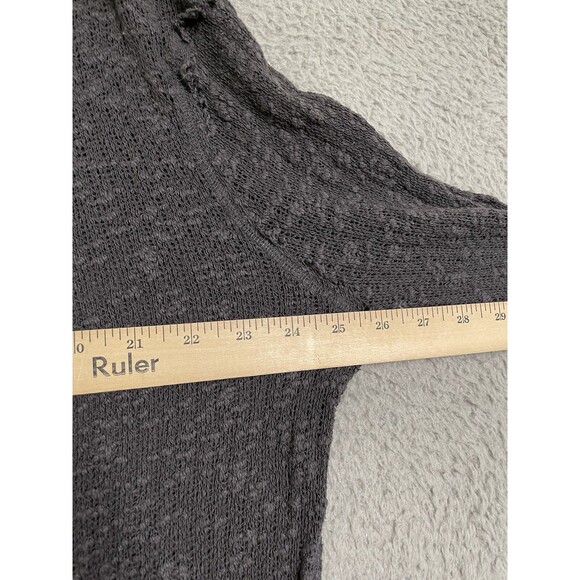 Free People Oversized Ocean Air Hacci Dark Grey Size Small Long Sleeve V Neck - Picture 8 of 9
